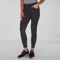 Piper Winter Softshell Breeches By SmartPak - Knee Patch 21 Piper Winter Softshell Breeches By SmartPak - Knee Patch -Riding Outfit 24847 charcoal bom 0229 1