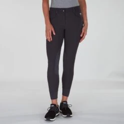 Piper Winter Softshell Breeches By SmartPak - Knee Patch - Clearance! -Riding Outfit 24847 charcoal bom 0239