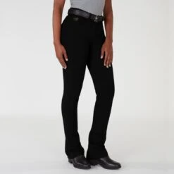 Piper Knit Mid-Rise Boot Cut Breeches By SmartPak - Knee Patch -Riding Outfit 31466 black bom 1489