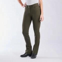 Piper Knit Mid-Rise Boot Cut Breeches By SmartPak - Knee Patch -Riding Outfit 31466 dark olive 3349
