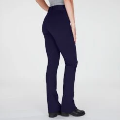 Piper Knit Mid-Rise Boot Cut Breeches By SmartPak - Knee Patch -Riding Outfit 31466 navy bom 4
