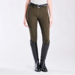 Piper Knit Mid-Rise Breeches By SmartPak - Full Seat -Riding Outfit 31469 dark olive bom1478