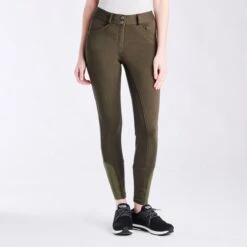 Piper Knit Mid-Rise Breeches By SmartPak - Full Seat -Riding Outfit 31469 dark olive bom1483