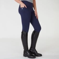 Piper Mid-Weight Tights By SmartPak - Knee Patch -Riding Outfit 32769 navy bom 879