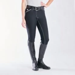 Piper Evolution Breeches By SmartPak - Full Seat -Riding Outfit 33064 black white piping 3678