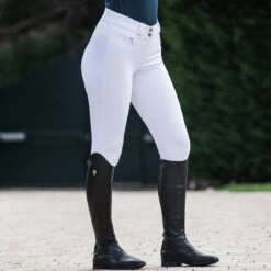 Horze Angelina Silicone Full Seat Breeches 14 Horze Angelina Silicone Full Seat Breeches -Riding Outfit 33704 white lifestyle dt