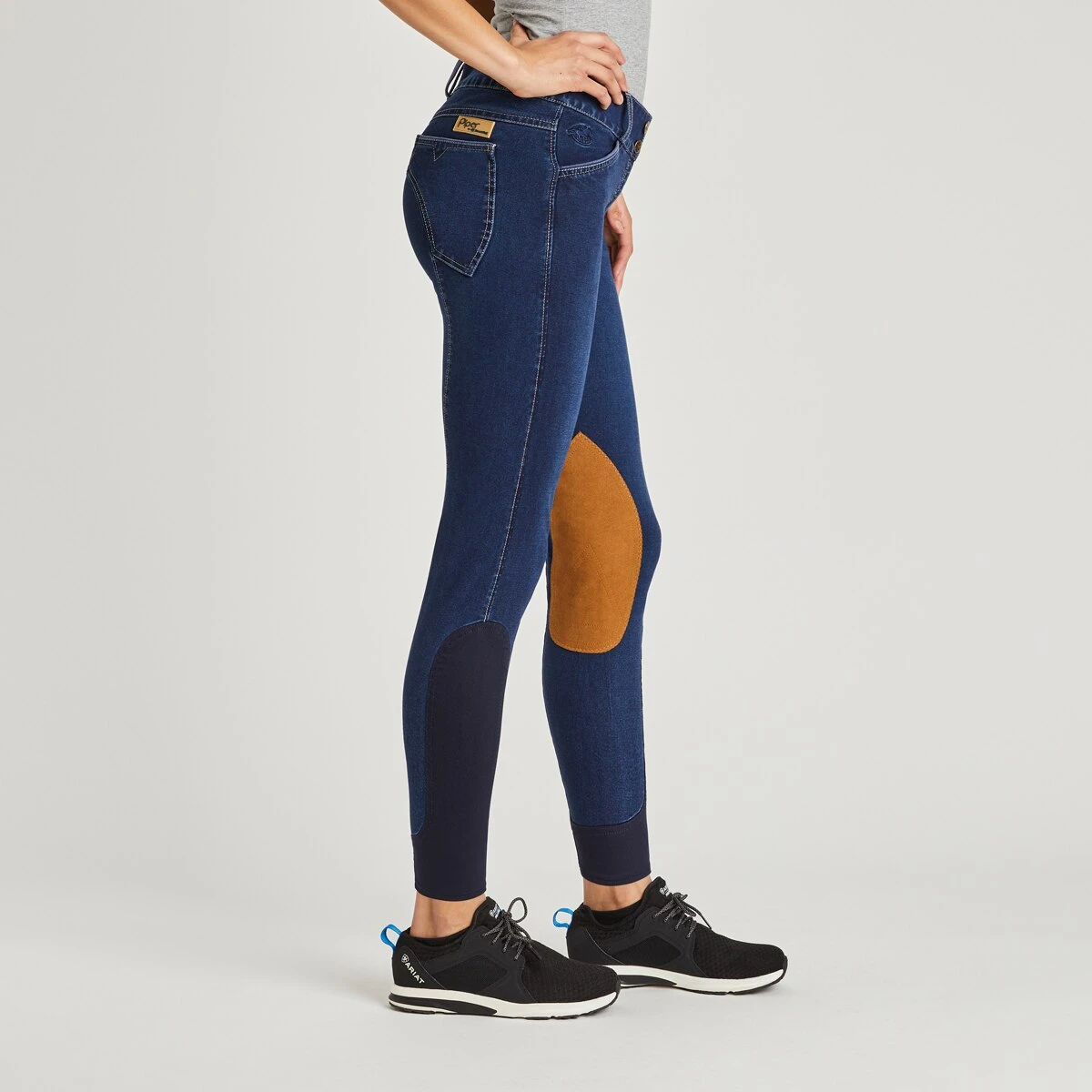 Piper Stretch Denim Breeches By SmartPak- Knee Patch 2 Piper Stretch Denim Breeches By SmartPak- Knee Patch - Image 2