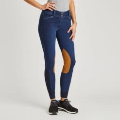 Piper Stretch Denim Breeches By SmartPak- Knee Patch 6 Piper Stretch Denim Breeches By SmartPak- Knee Patch -Riding Outfit 34034 bluedenim 3