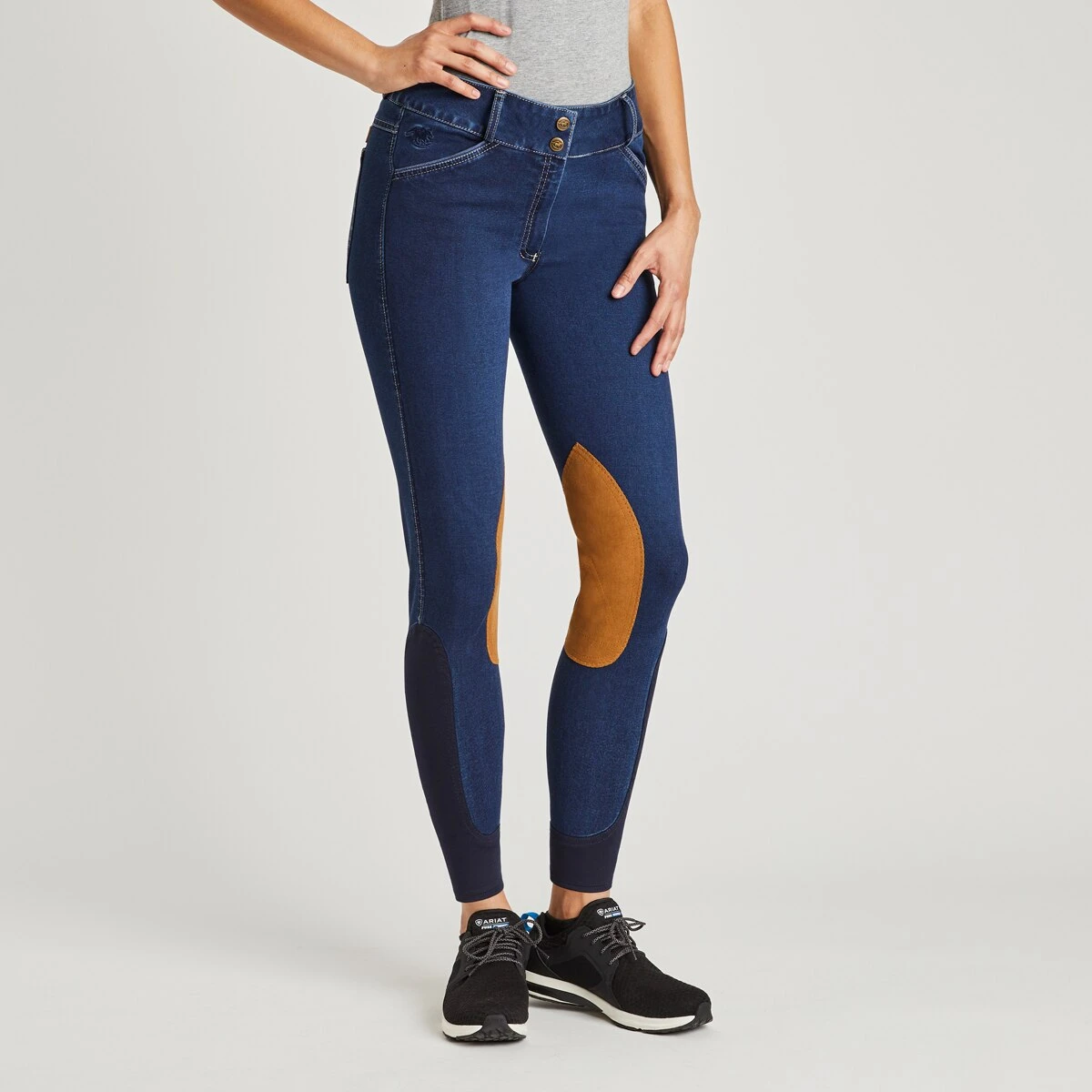 Piper Stretch Denim Breeches By SmartPak- Knee Patch 3 Piper Stretch Denim Breeches By SmartPak- Knee Patch - Image 3