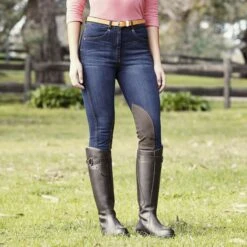 Dublin Shona Knee Patch Denim Breeches -Riding Outfit 35129 bluedenim 3