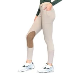 Free Ride Equestrian Pro Zip Front Knee Patch Breech -Riding Outfit 35681 beige 3